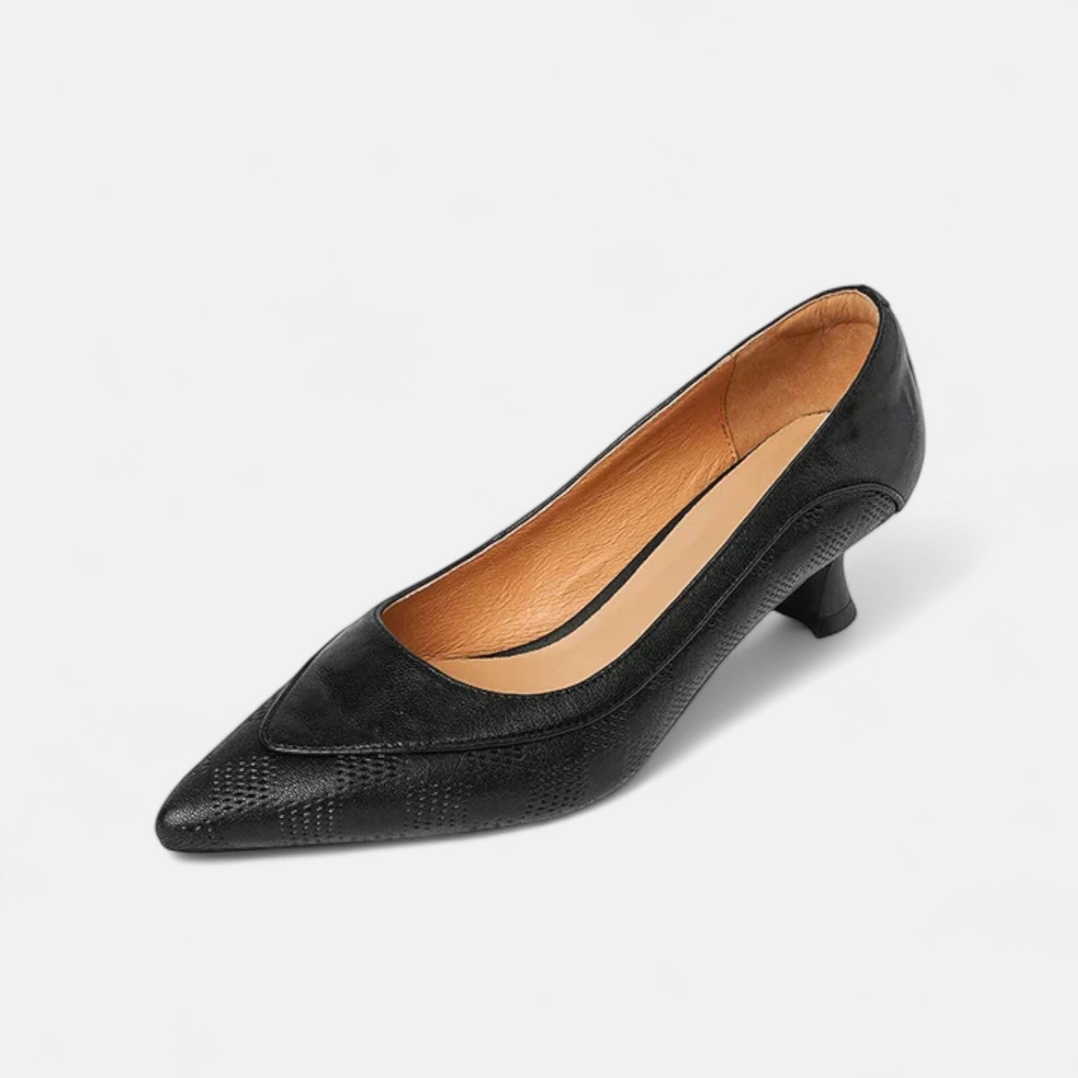 Amara | Women's Leather Kitten Heel Pumps
