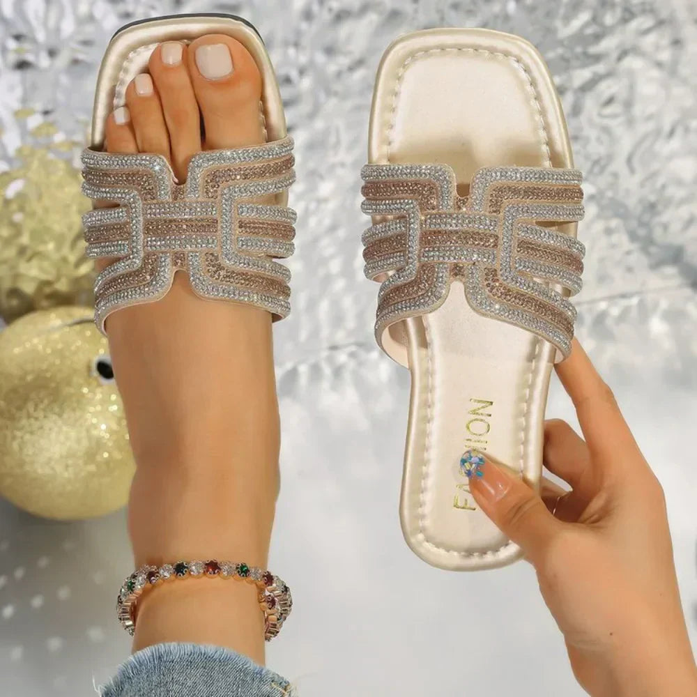 Aria | Rhinestone Slide Sandals