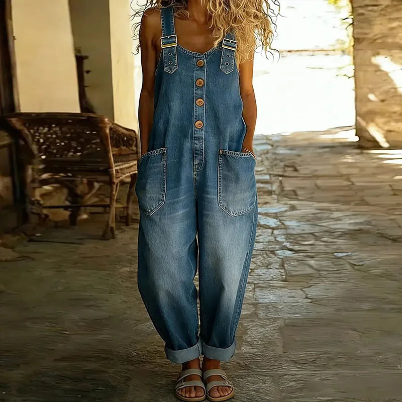 Saylor | Vintage Soft Cotton Denim | Look Overalls with Adjustable straps