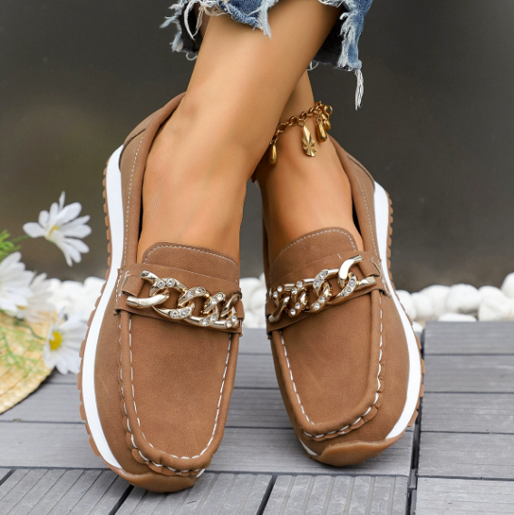 Elle | Orthopedic Diamond Buckle Loafers