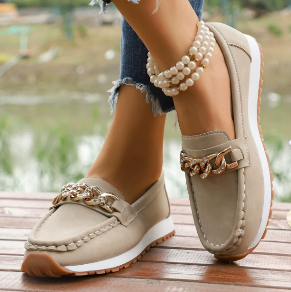 Elle | Orthopedic Diamond Buckle Loafers