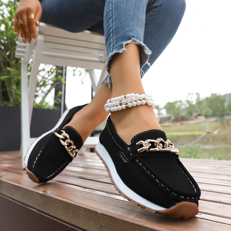 Elle | Orthopedic Diamond Buckle Loafers