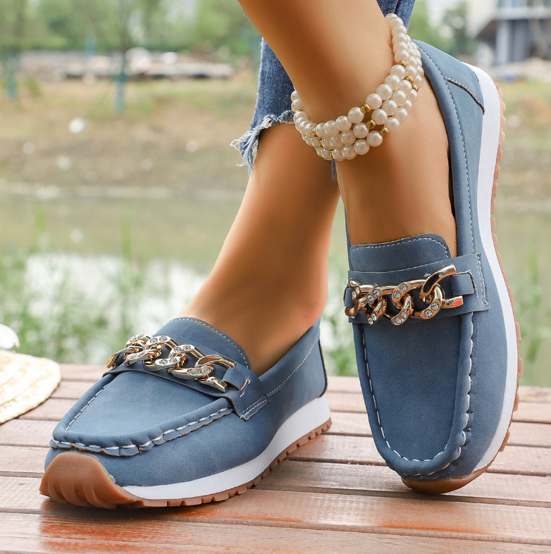 Elle | Orthopedic Diamond Buckle Loafers