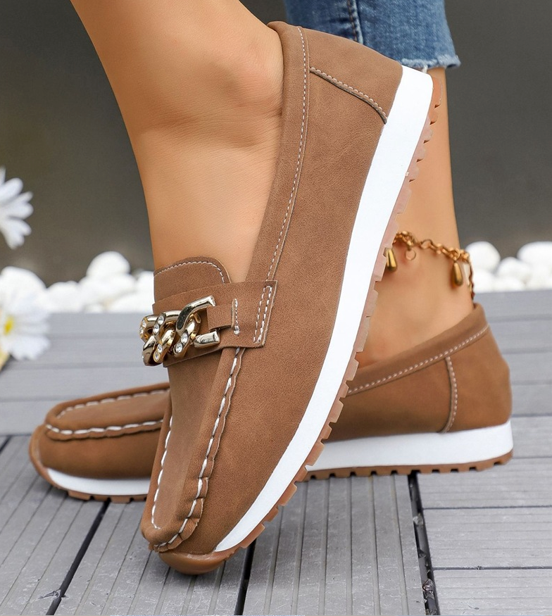 Elle | Orthopedic Diamond Buckle Loafers