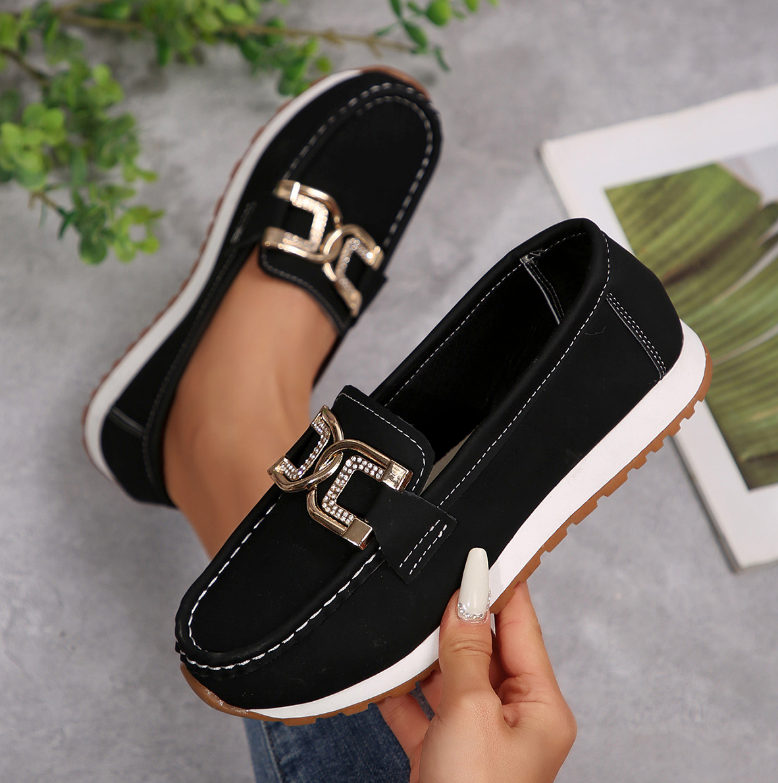 Emma | Chic Diamond Buckle Loafers