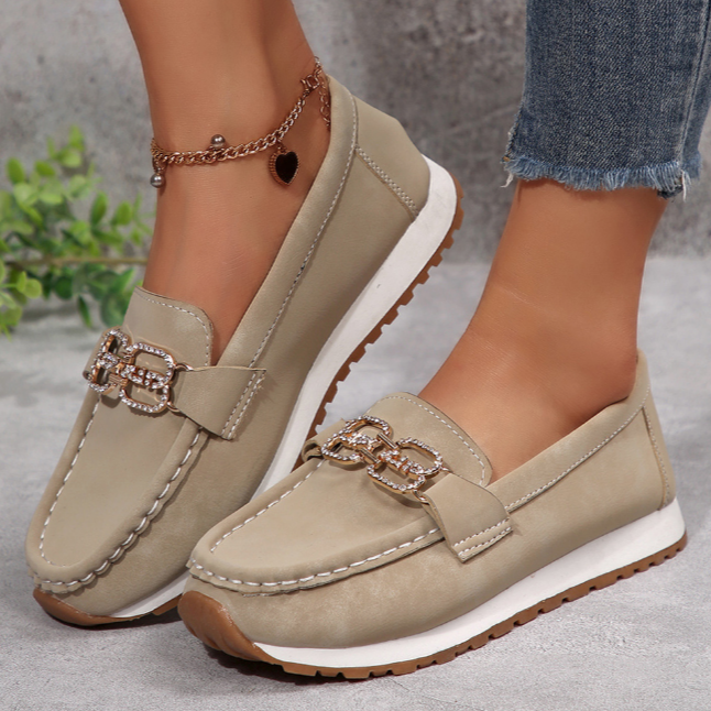 Emma | Chic Diamond Buckle Loafers