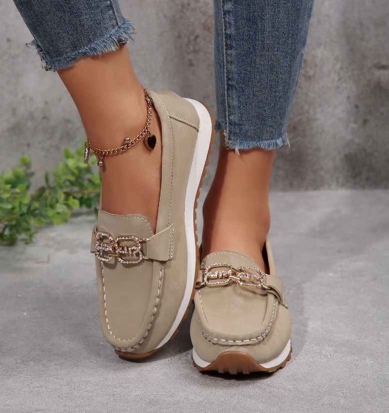 Emma | Chic Diamond Buckle Loafers