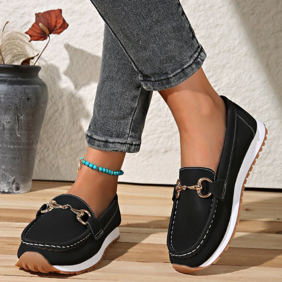 Elodie | Flat Buckle Loafers