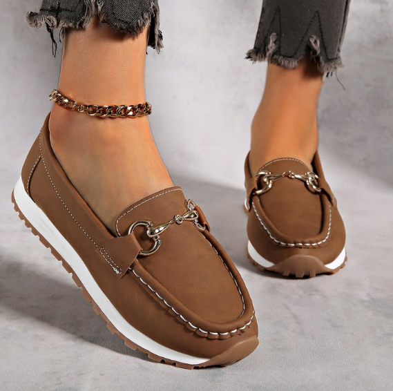 Elodie | Flat Buckle Loafers