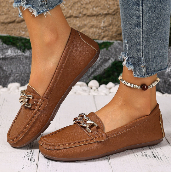 Eden | Flat Diamond Buckle Loafers
