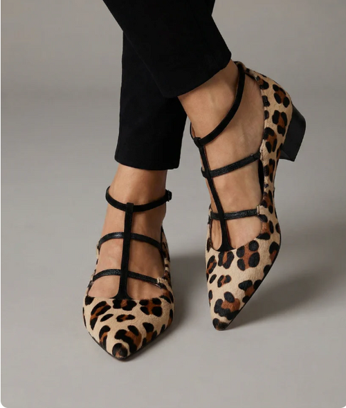 Bridget | Heeled Shoes with Leopard Strap