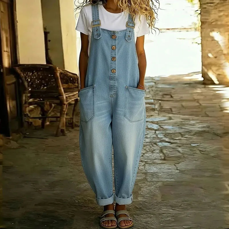 Saylor | Vintage Soft Cotton Denim | Look Overalls with Adjustable straps