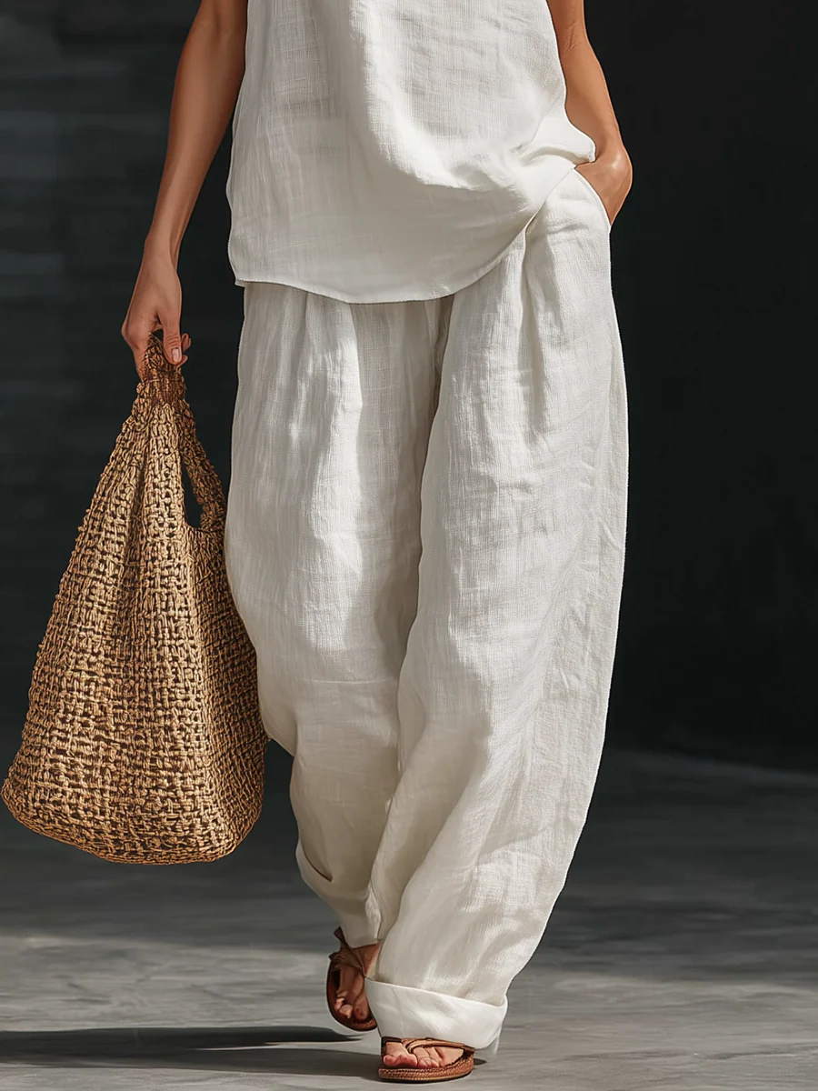 Zoe | Sleeveless Set with Wide Pants