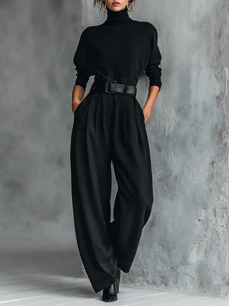 Jessica | Turtleneck Top and Straight Pants Set