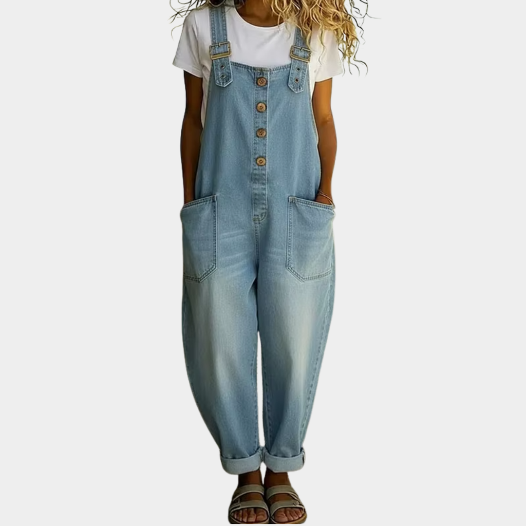 Saylor | Vintage Soft Cotton Denim | Look Overalls with Adjustable straps