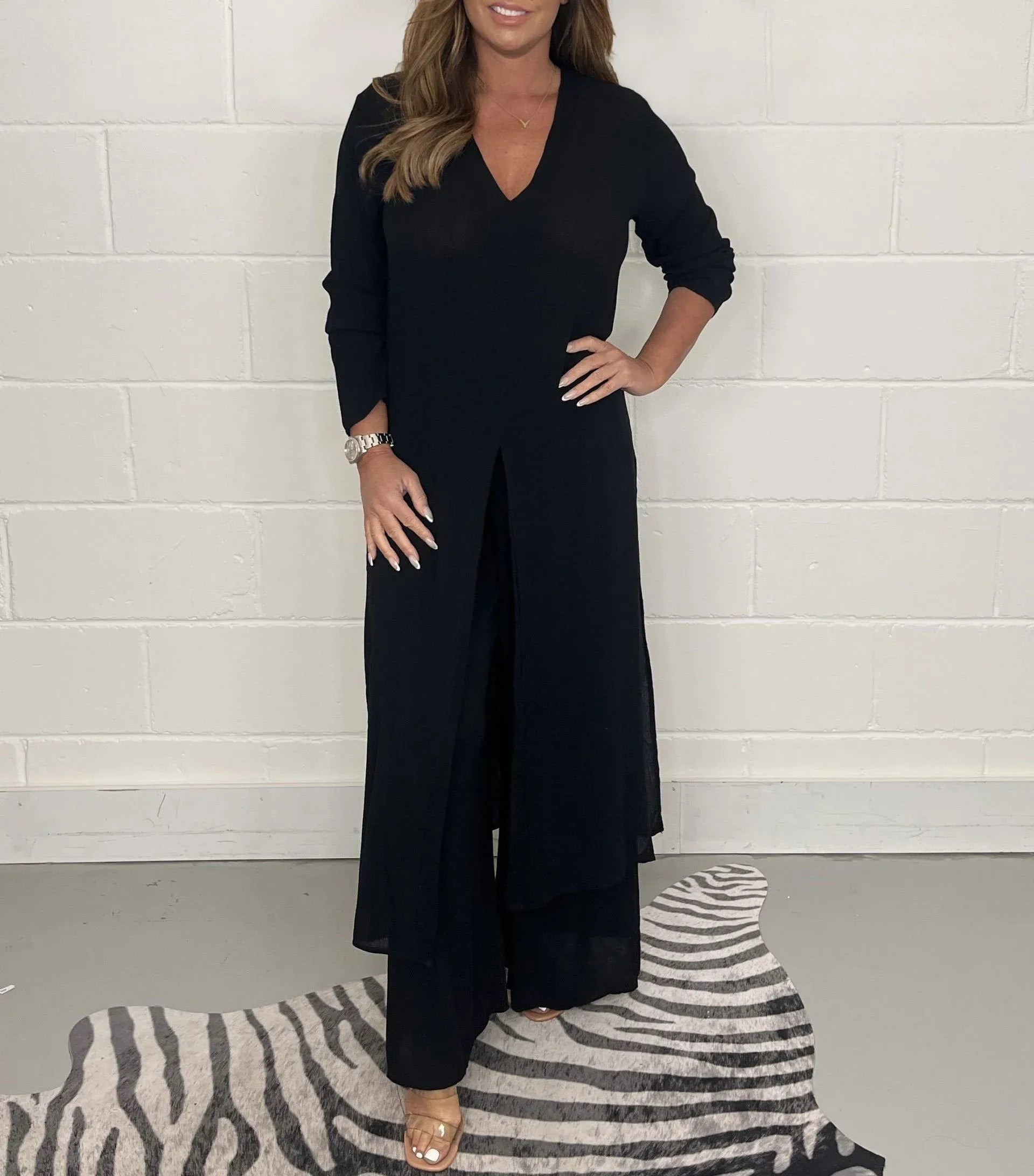 Cherly | Flowing Blouse and Wide Pants Set
