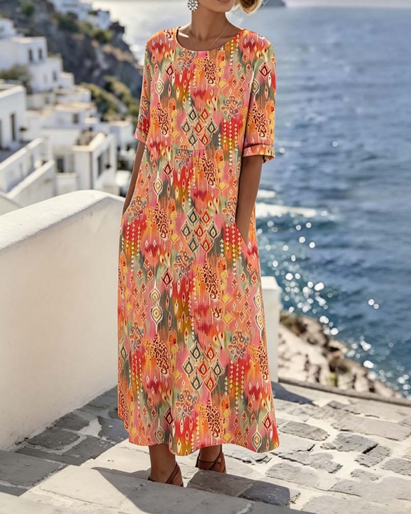 Emma | Loose Floral Midi Dress
