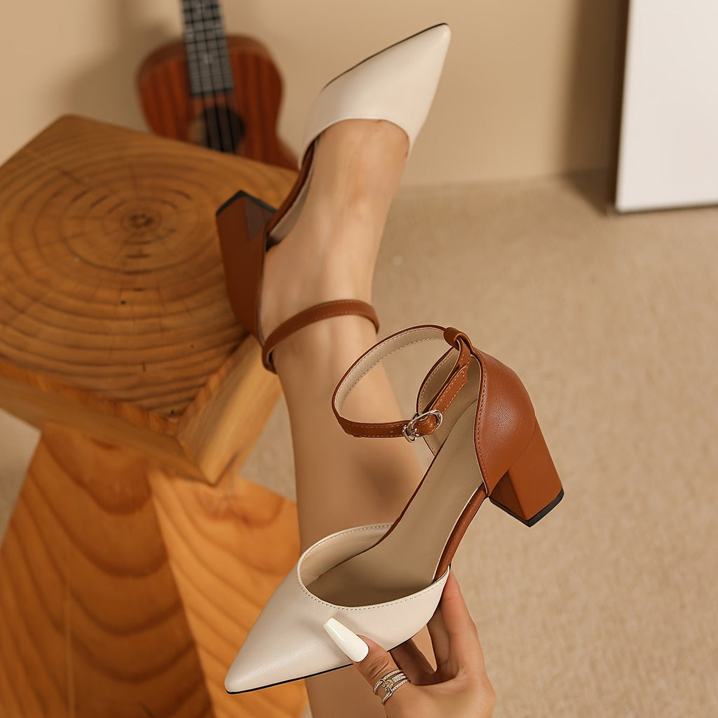 Marielle | Women's Two-Tone Strap Block Heels