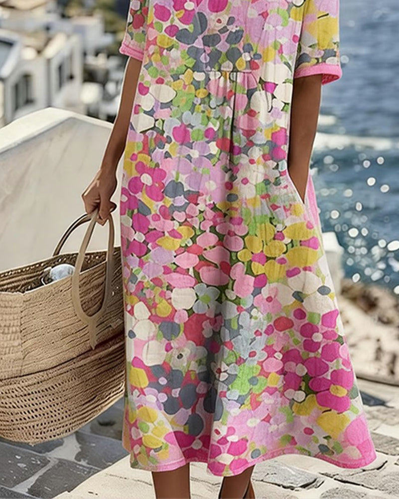 Elena | Loose Printed Midi Dress