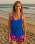 Edith | Sleeveless Printed Tankini