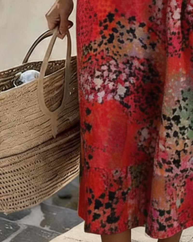Paula | Loose Floral Midi Dress