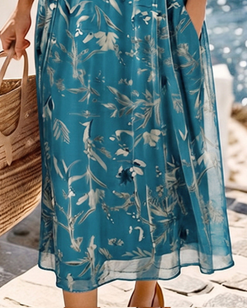 Maria | Floral Round Neck Maxi Dress