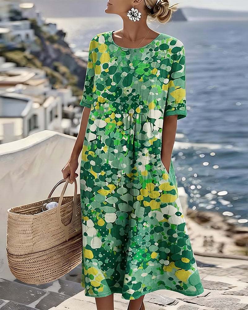 Elena | Loose Printed Midi Dress