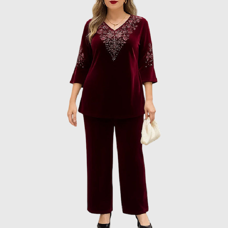 Elvire Elegant Velvet Two-Piece Set