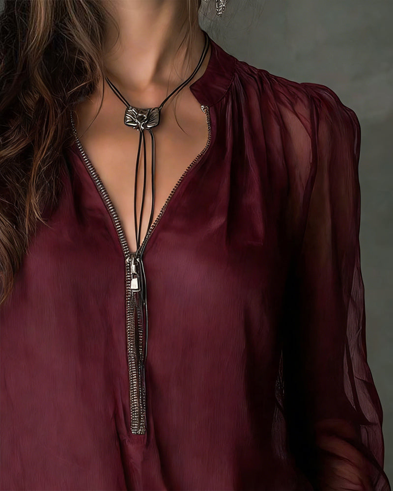 Jacky 1/2 Zip Blouse