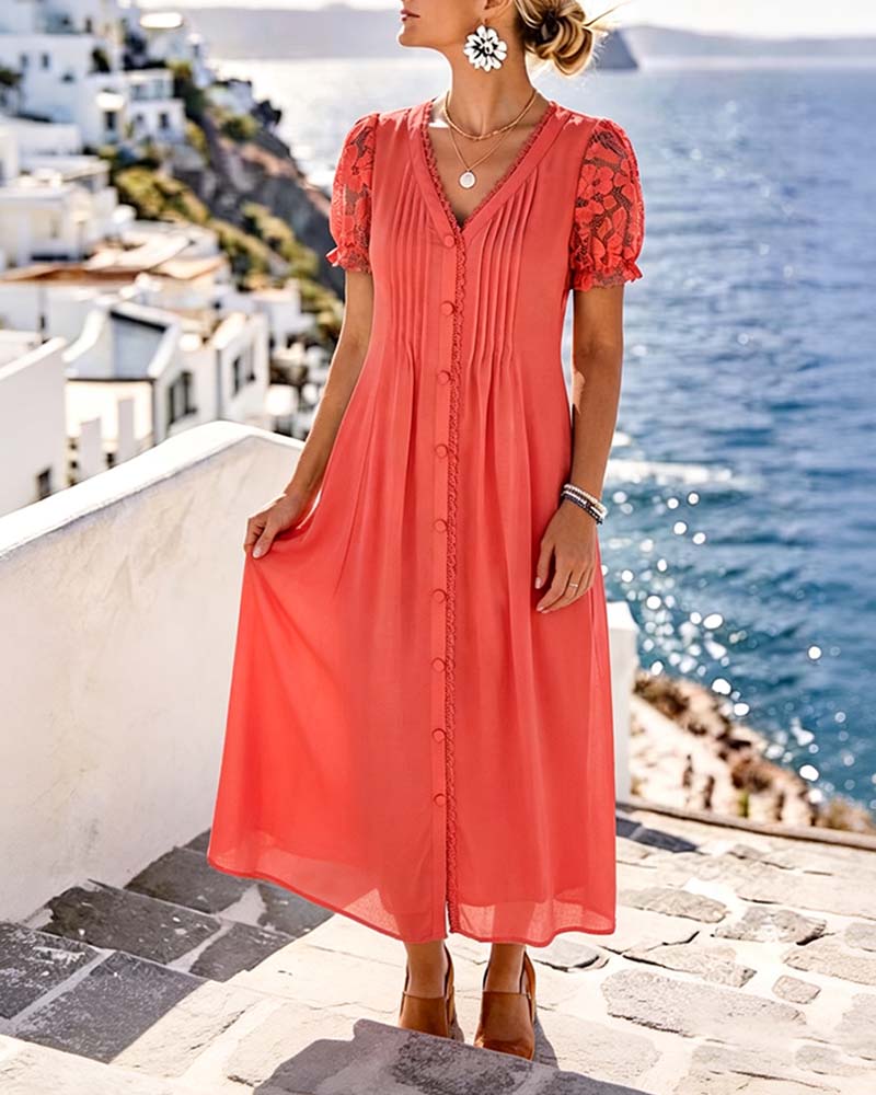 Sara | Lace Embroidered Midi Dress