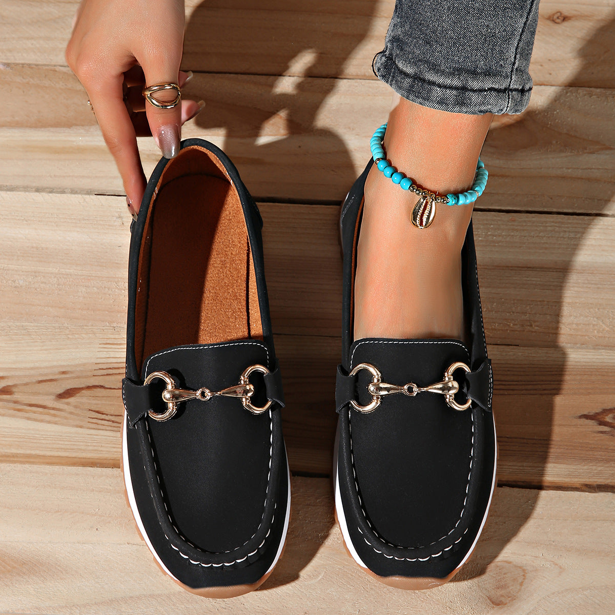 Elodie | Flat Buckle Loafers