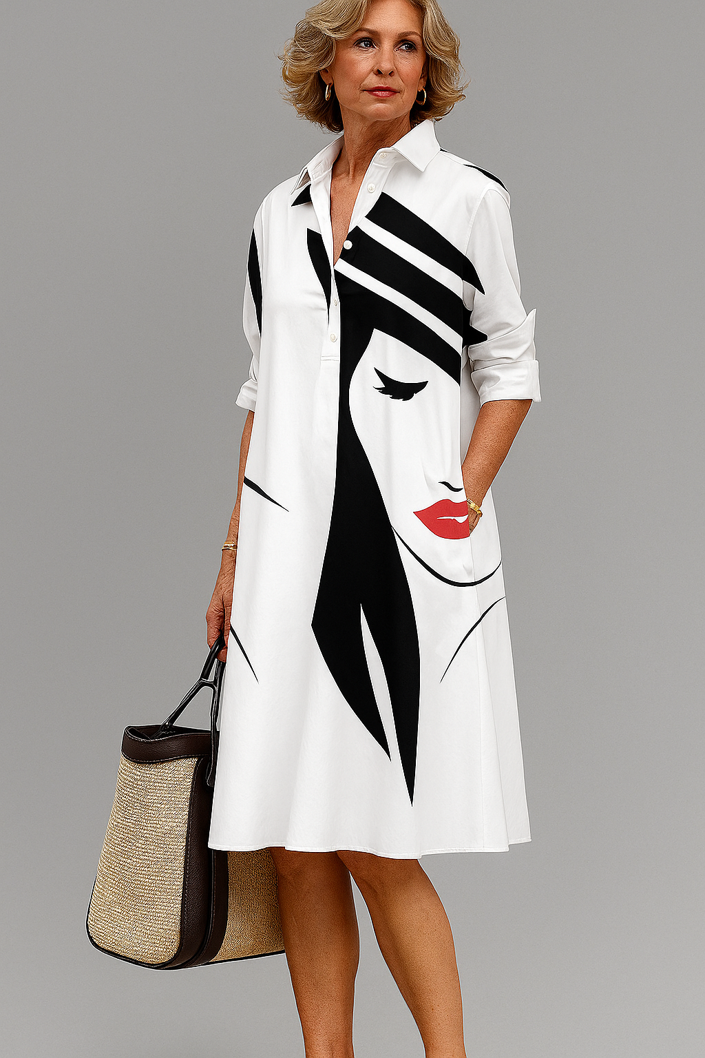 Bella | White Floral Midi Dress