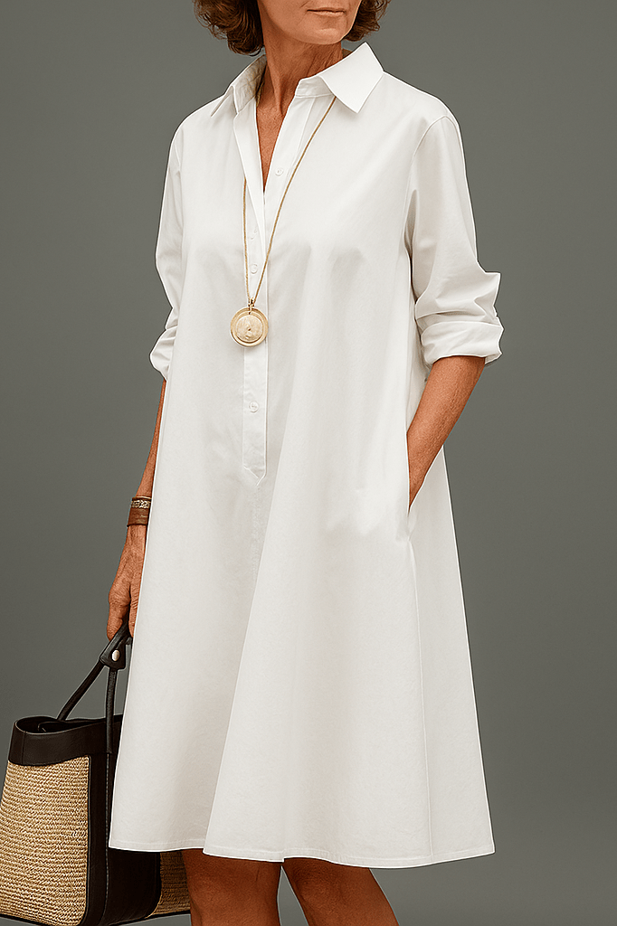 Sadie | White Elegant Midi Dress