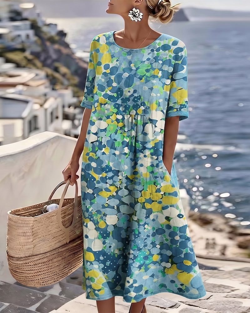 Elena | Loose Printed Midi Dress