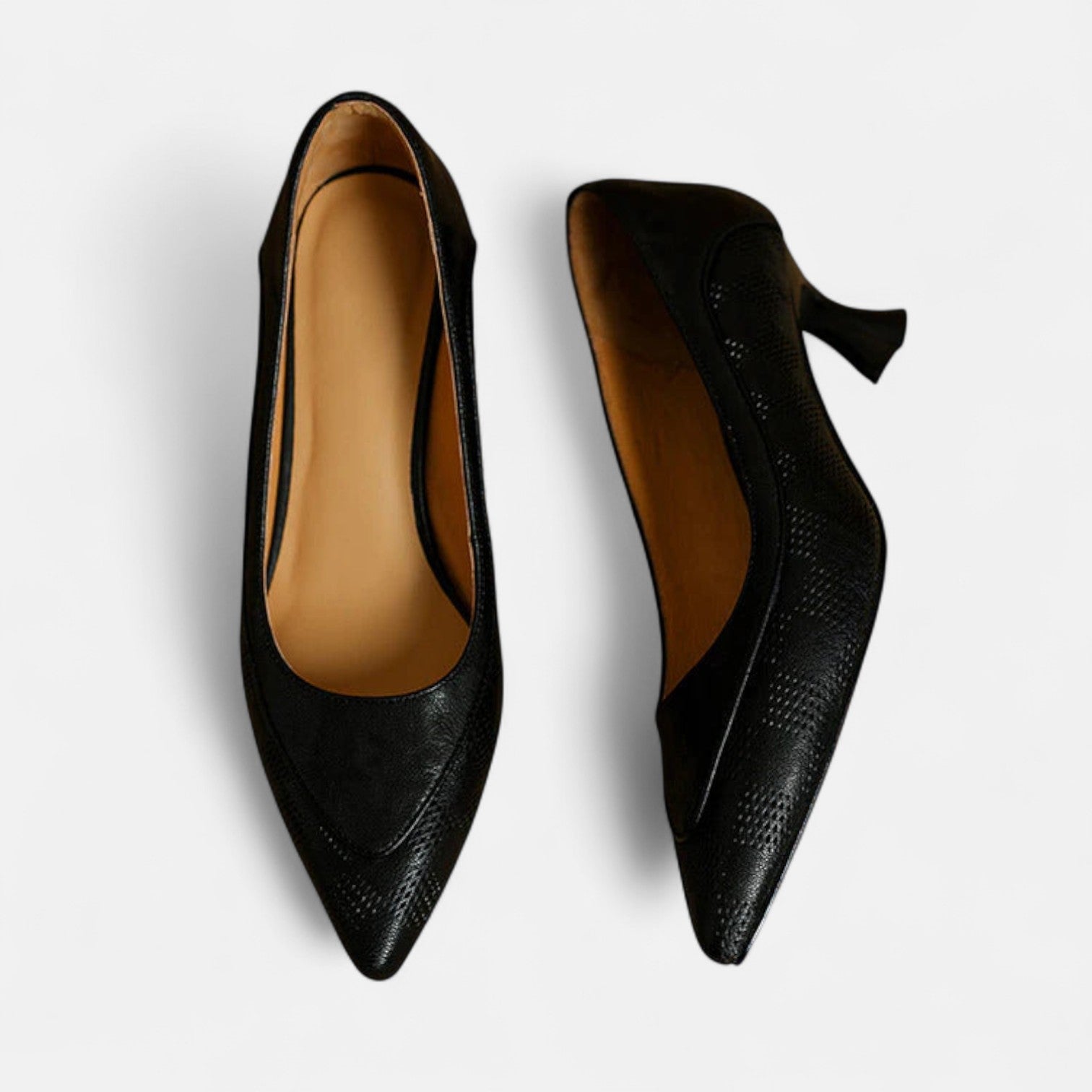 Amara | Women's Leather Kitten Heel Pumps