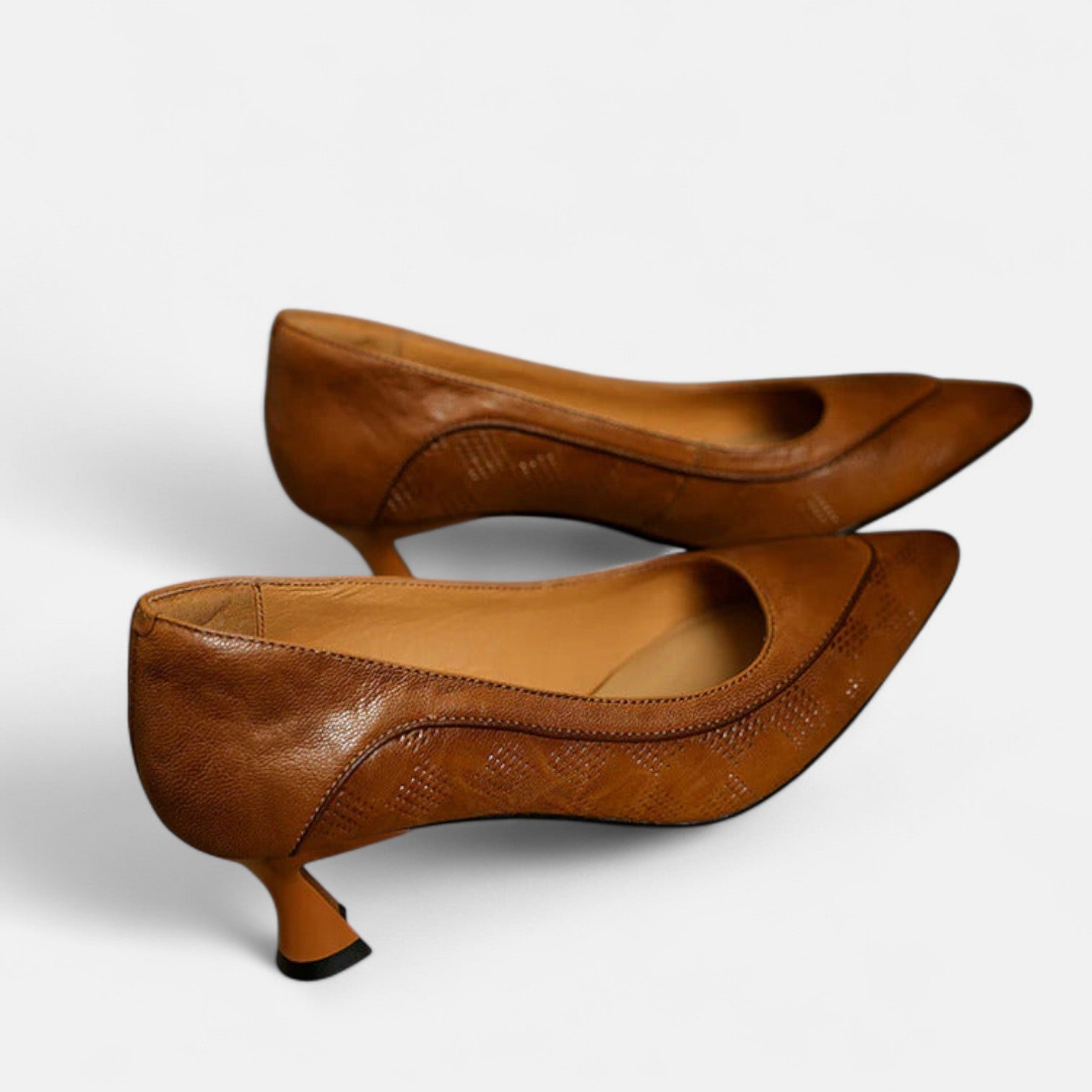 Amara | Women's Leather Kitten Heel Pumps