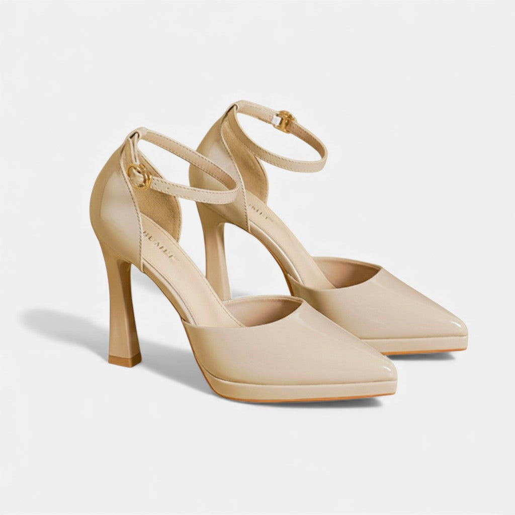 Evette | Women's Leather Block Heel Pumps