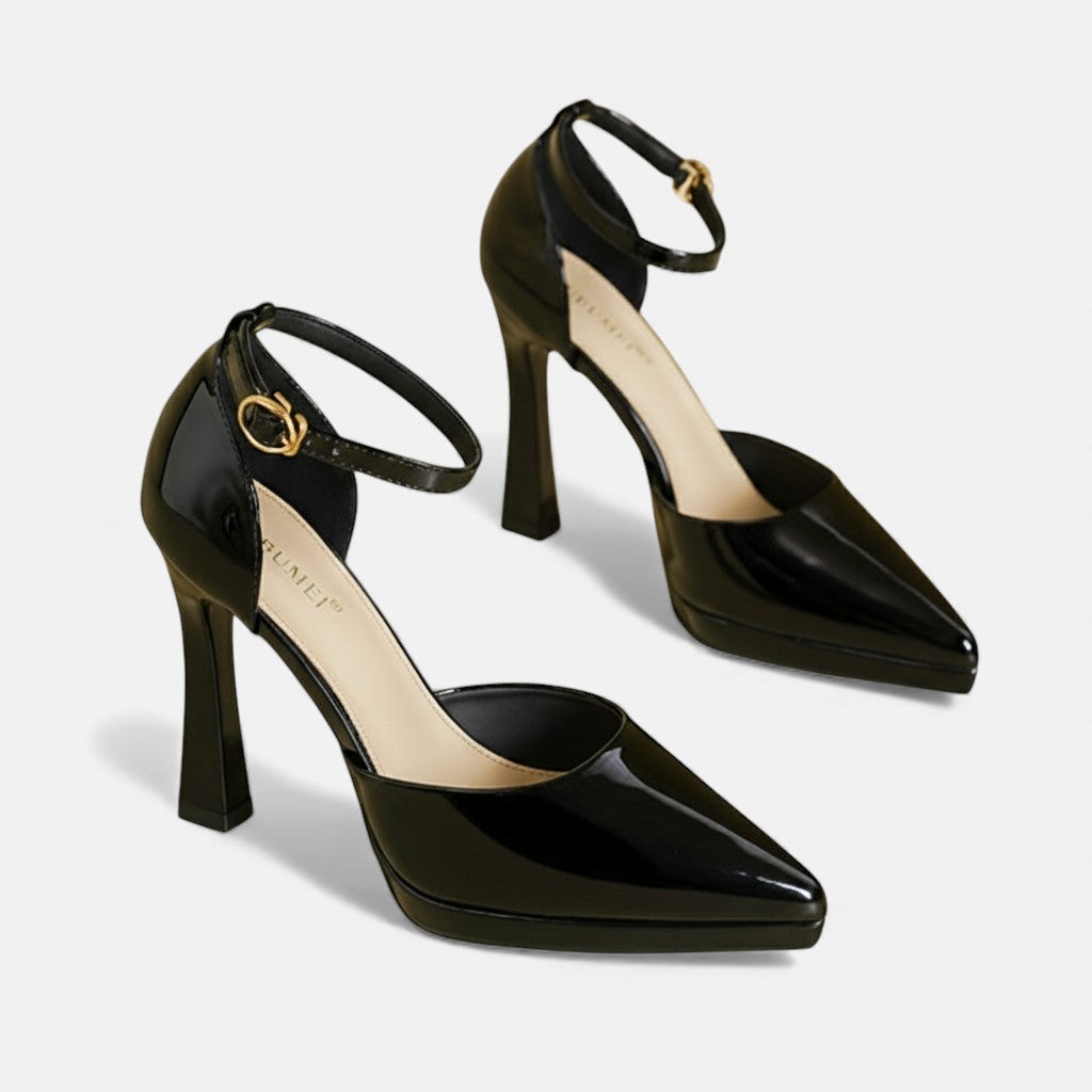 Evette | Women's Leather Block Heel Pumps