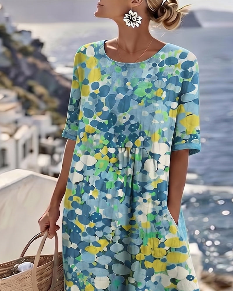 Elena | Loose Printed Midi Dress