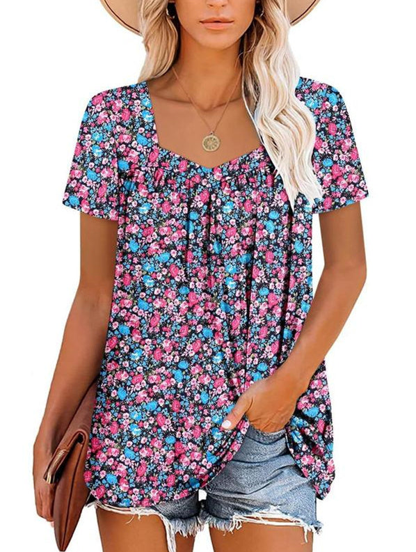 Janet | Cozy Printed Short-Sleeve Top