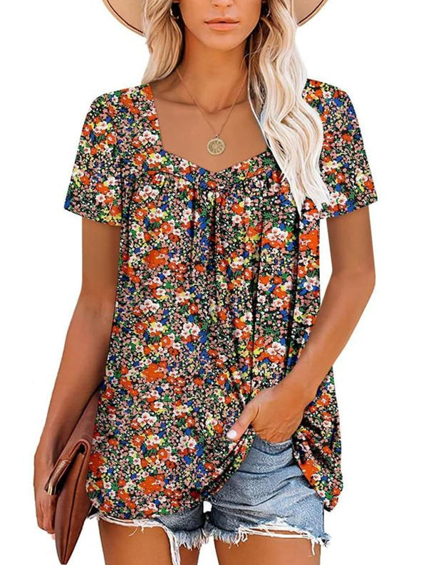 Janet | Cozy Printed Short-Sleeve Top