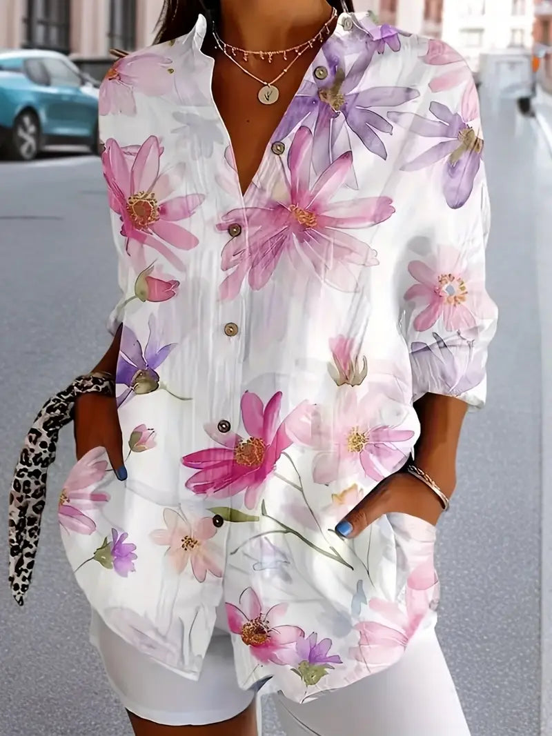 Nancy | Lightweight Summer Floral Blouse