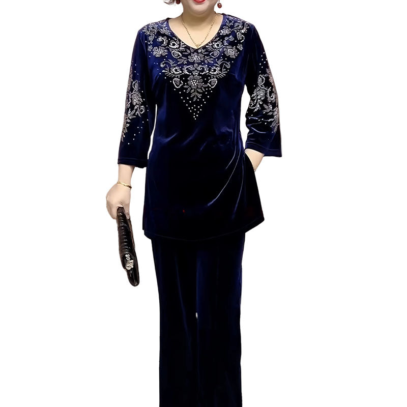 Elvire Elegant Velvet Two-Piece Set