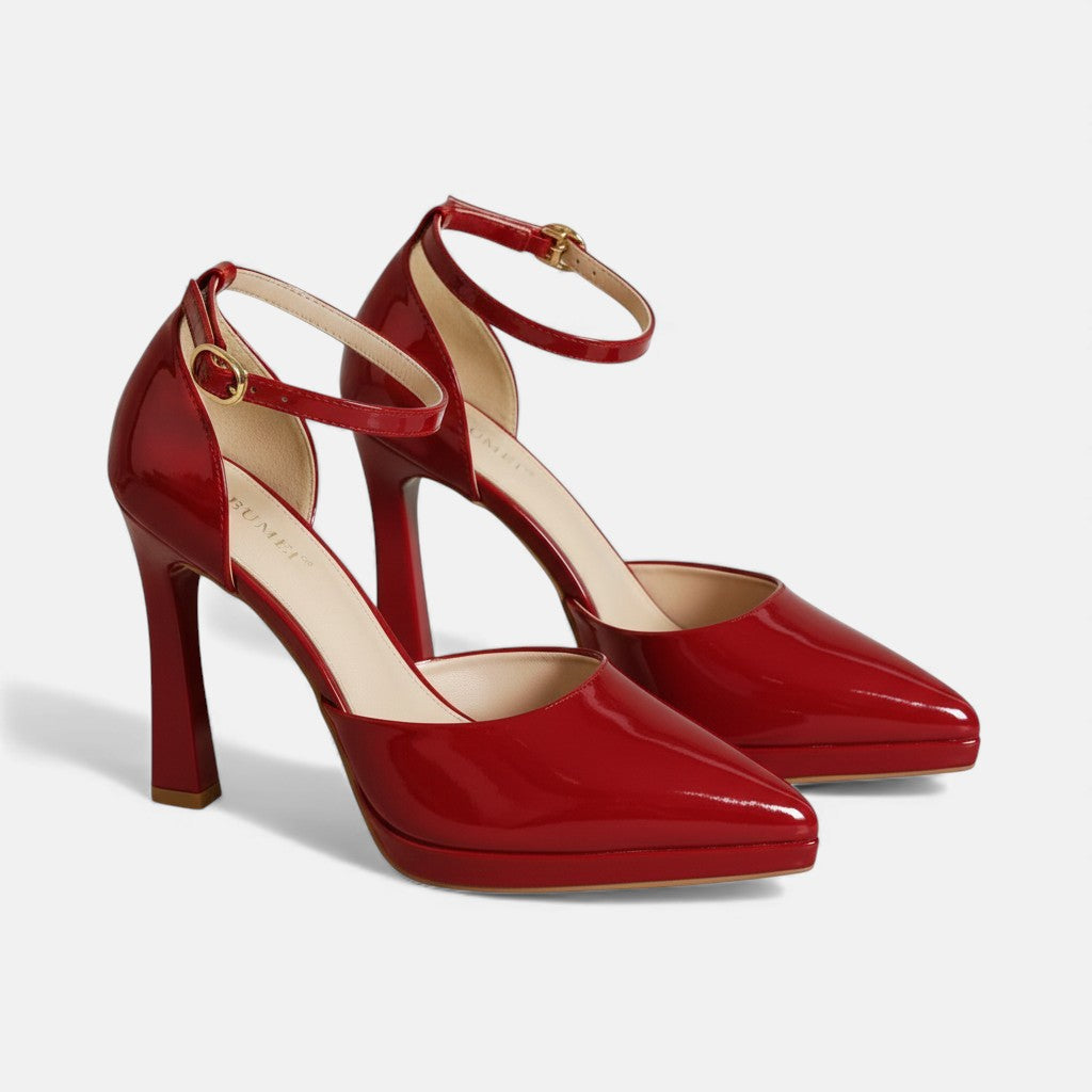 Evette | Women's Leather Block Heel Pumps