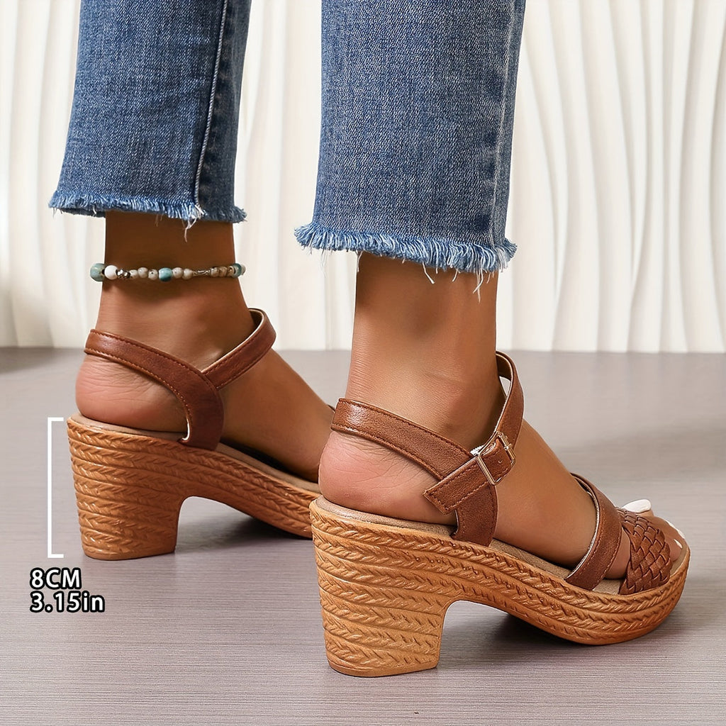 Haven | Braided Block Heel Sandals