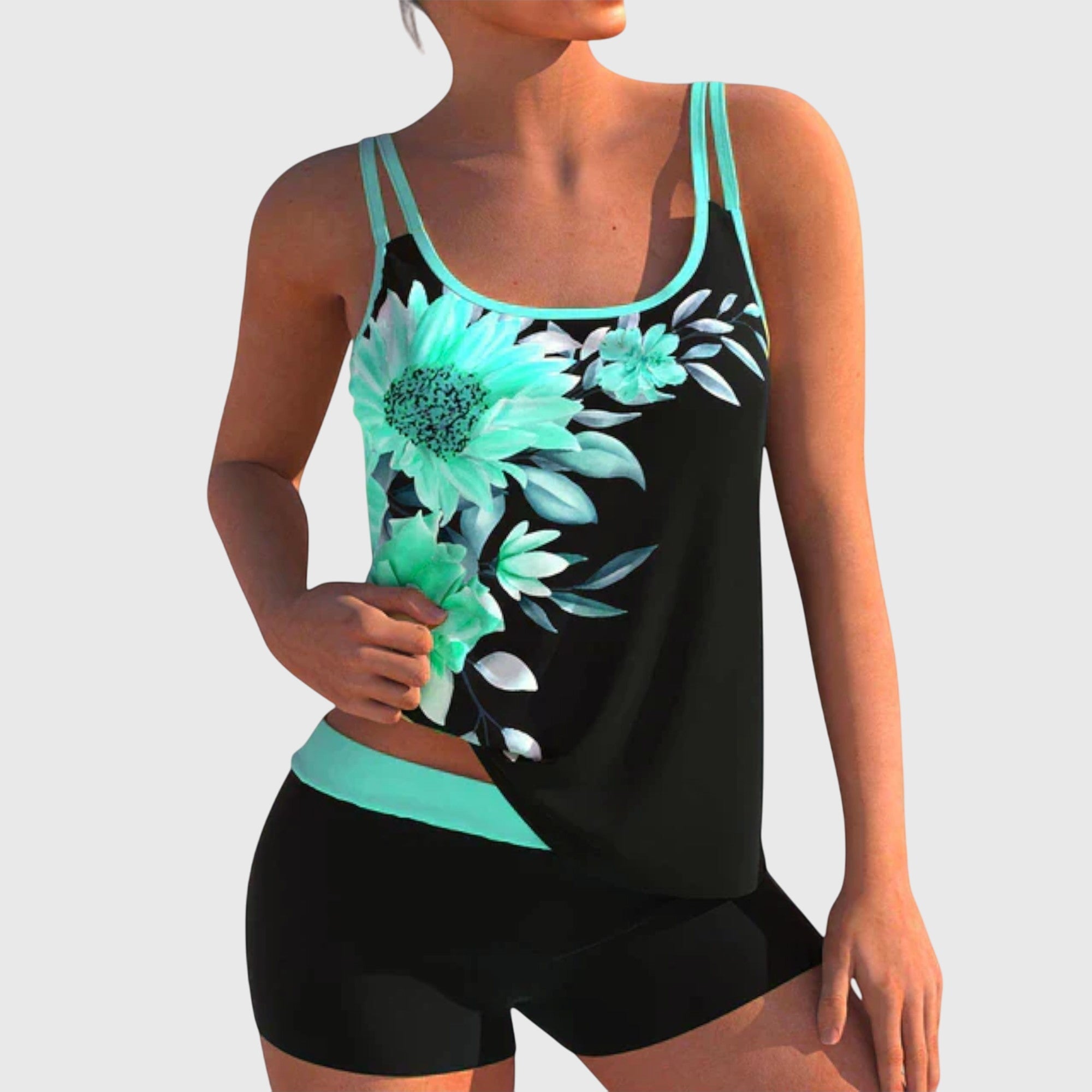 Flor | Floral Tankini with Shorts