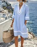 Klara | Lightweight Striped V-Neck Dress