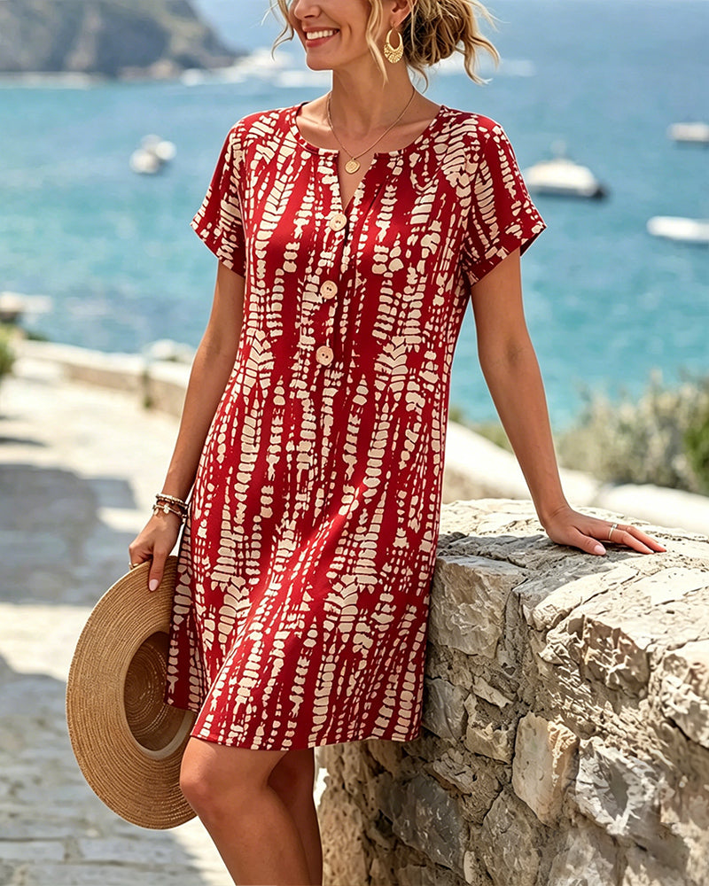 Marina | Printed Button Dress