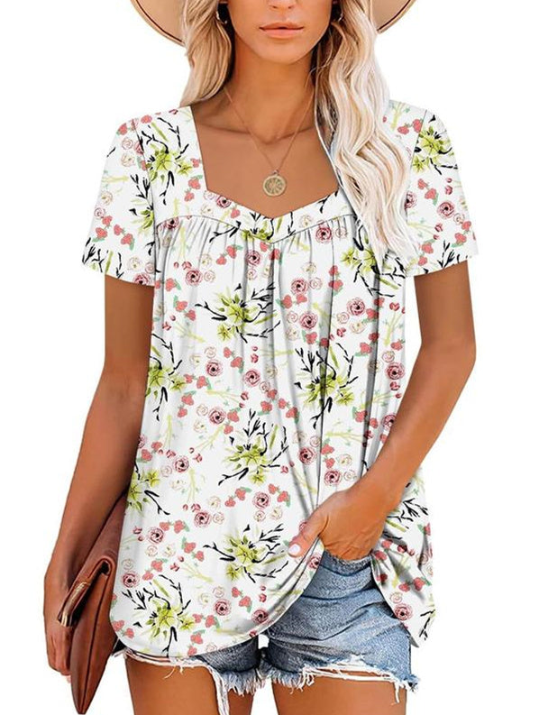 Janet | Cozy Printed Short-Sleeve Top