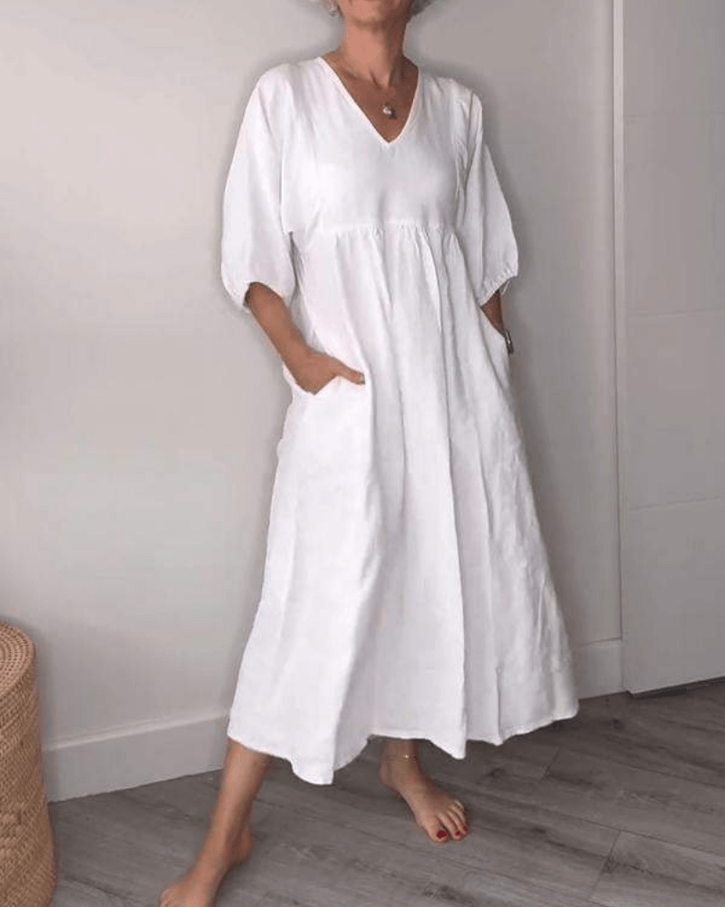 Lillian | Elegant V-Neck Maxi Dress